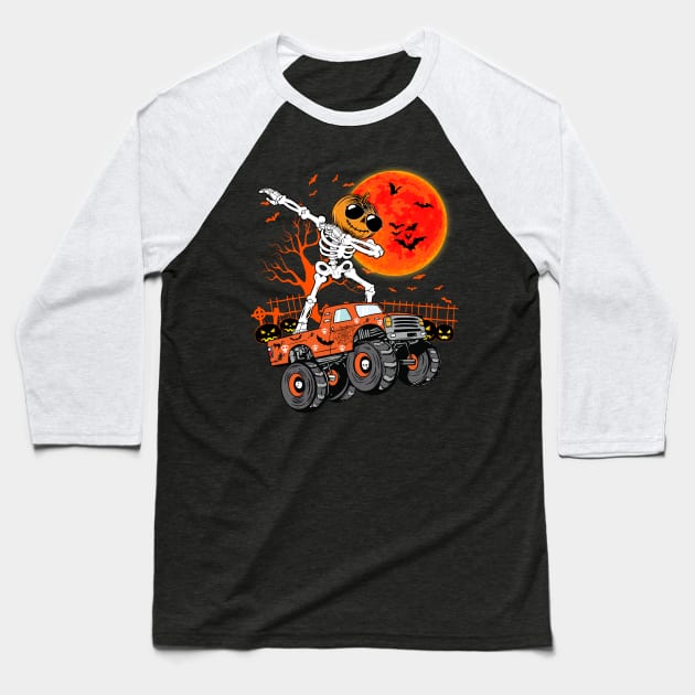 Halloween Shirts For Boys Kids Girl Dabbing Skeleton Costume Baseball T-Shirt by saugiohoc994